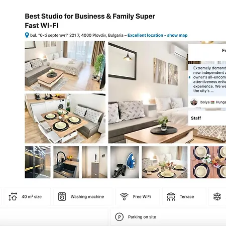 Best Studio For Business & Family Super Fast Wi-fi Appartamento Plovdiv